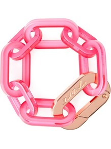 Ted Baker Jaxon Chain Link Bracelet - predominant colour: pink; secondary colour: gold; occasions: casual, evening, holiday; style: chain; size: standard; material: plastic/rubber; finish: plain