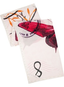 Ted Baker Skippur Butterfly Print Scarf - occasions: casual, evening, work, occasion; predominant colour: multicoloured; type of pattern: standard; style: skinny; size: standard; material: fabric; trends: statement prints; pattern: patterned/print; secondary colour: dusky pink