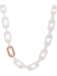 Ted Baker Jacey Chain Necklace - predominant colour: white; secondary colour: gold; occasions: casual, evening, holiday; style: standard; length: long; size: large/oversized; material: chain/metal