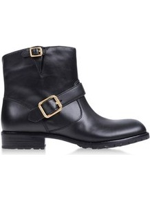 Boots Ankle Boots On Shoescribe.Com - predominant colour: black; occasions: casual, work; material: leather; heel height: mid; embellishment: buckles; heel: block; toe: round toe; boot length: ankle boot; style: standard; finish: plain; pattern: plain