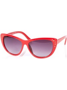 Cateye Sunglasses With Stud Detail Multi - predominant colour: true red; secondary colour: purple; occasions: casual, holiday; style: cateye; size: standard; material: plastic/rubber; embellishment: studs; pattern: plain; finish: plain