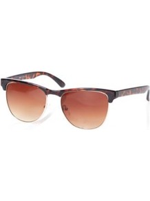 Retro Sunglasses Conker - predominant colour: chocolate brown; secondary colour: tan; occasions: casual, holiday; style: d frame; size: standard; material: plastic/rubber; pattern: tortoiseshell; finish: plain