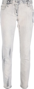 Distressed Skinny Jean - style: skinny leg; pattern: plain; waist: low rise; pocket detail: traditional 5 pocket; predominant colour: white; secondary colour: mid grey; occasions: casual, evening; length: ankle length; fibres: cotton - stretch; jeans detail: washed/faded; texture group: denim; pattern type: fabric