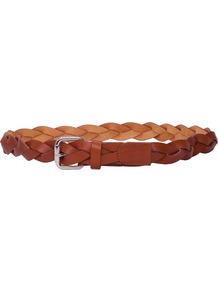 Diana Belt - predominant colour: tan; occasions: casual, work, holiday; style: plaited/woven; size: standard; worn on: waist; material: leather; pattern: plain; finish: plain