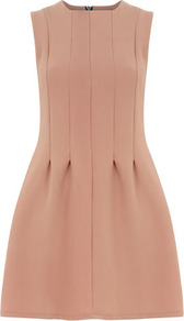 Nude Seam Waist Shift Dress - neckline: round neck; pattern: plain; sleeve style: sleeveless; waist detail: twist front waist detail/nipped in at waist on one side/soft pleats/draping/ruching/gathering waist detail; bust detail: ruching/gathering/draping/layers/pintuck pleats at bust; predominant colour: nude; occasions: evening, occasion; length: just above the knee; fit: fitted at waist & bust; style: fit & flare; fibres: polyester/polyamide - stretch; sleeve length: sleeveless; texture group: cotton feel fabrics; pattern type: fabric