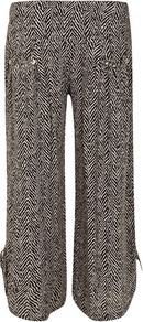 Multi Black Animal Print Pants - waist: mid/regular rise; secondary colour: ivory; predominant colour: black; occasions: casual, work, holiday; length: ankle length; fibres: viscose/rayon - 100%; fit: straight leg; pattern type: fabric; pattern size: big & busy; pattern: animal print; texture group: woven light midweight; style: standard