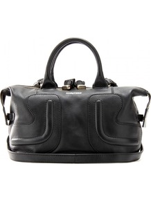 Kay Leather Bag - predominant colour: black; occasions: casual, work; style: tote; length: handle; size: small; material: leather; pattern: plain; finish: plain