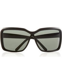 Square Frame Acetate Sunglasses - predominant colour: black; occasions: casual, holiday; style: square; size: large; material: plastic/rubber; pattern: plain; finish: plain