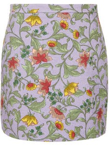 Quilted Floral Skirt Boutique - length: mini; fit: tailored/fitted; waist: high rise; predominant colour: lilac; occasions: casual, occasion, holiday; style: a-line; fibres: cotton - mix; texture group: cotton feel fabrics; pattern type: fabric; pattern size: standard; pattern: florals; embellishment: quilted