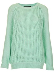 Tall Knitted Textured Grunge Jumper - neckline: round neck; sleeve style: raglan; pattern: plain; length: below the bottom; style: standard; predominant colour: pistachio; occasions: casual, holiday; fibres: acrylic - mix; fit: standard fit; sleeve length: long sleeve; texture group: knits/crochet; pattern type: knitted - other