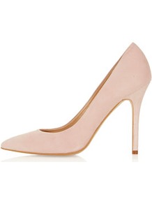 Gwenda Pointed Courts - predominant colour: blush; occasions: evening, work, occasion; material: suede; heel height: high; heel: stiletto; toe: pointed toe; style: courts; finish: plain; pattern: plain