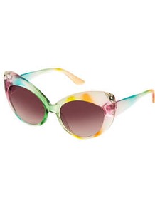 Multi Cateye Sunglasses - occasions: casual, holiday; predominant colour: multicoloured; style: cateye; size: standard; material: plastic/rubber; finish: plain; pattern: patterned/print