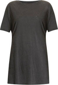 Distressed Boyfriend Tee Boutique - neckline: round neck; pattern: plain; style: t-shirt; predominant colour: black; occasions: casual, holiday; fibres: cotton - 100%; fit: loose; length: mid thigh; sleeve length: short sleeve; sleeve style: standard; texture group: cotton feel fabrics; pattern type: fabric