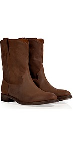 Distressed Oiled Suede Marlow Boots In Snuff - predominant colour: tan; occasions: casual, work; material: suede; heel height: flat; heel: block; toe: round toe; boot length: mid calf; style: standard; finish: plain; pattern: plain
