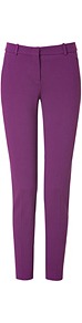 Knit Straight Leg Pants - length: standard; pattern: plain; waist: mid/regular rise; predominant colour: purple; occasions: casual, evening, work; fibres: viscose/rayon - stretch; texture group: crepes; fit: slim leg; pattern type: fabric; style: standard