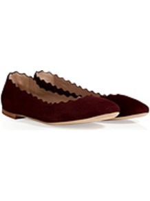 Suede Flats In Plum - predominant colour: burgundy; occasions: casual, work; material: suede; heel height: flat; toe: round toe; style: ballerinas / pumps; finish: plain; pattern: plain