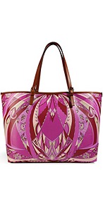 Printed Pvc Tote - secondary colour: burgundy; predominant colour: magenta; occasions: casual, work, holiday; type of pattern: heavy; style: tote; length: shoulder (tucks under arm); size: oversized; material: plastic/rubber; trends: statement prints; finish: plain; pattern: patterned/print