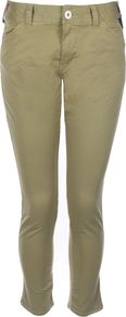Womens Mushabooboo Chino Trousers, Stone - pattern: plain; waist: low rise; predominant colour: khaki; occasions: casual; length: ankle length; style: chino; fibres: cotton - stretch; texture group: cotton feel fabrics; fit: skinny/tight leg; pattern type: fabric