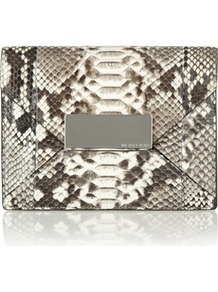 Python Clutch - occasions: evening, occasion; predominant colour: multicoloured; type of pattern: standard; style: clutch; length: hand carry; size: standard; material: animal skin; pattern: animal print; finish: plain