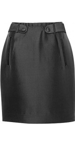 Sculpted Taffeta Straight Skirt - length: mid thigh; pattern: plain; style: straight; fit: tailored/fitted; hip detail: side pockets at hip; waist detail: embellishment at waist/feature waistband; waist: high rise; predominant colour: black; occasions: evening, work; fibres: polyester/polyamide - mix; pattern type: fabric; texture group: other - light to midweight