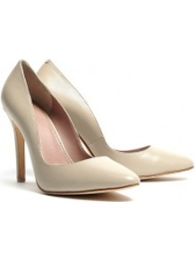 Sesame Leather Court Shoes - predominant colour: ivory; occasions: evening, work, occasion, holiday; material: leather; heel height: high; heel: stiletto; toe: pointed toe; style: courts; finish: plain; pattern: plain
