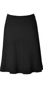 Emily Skirt In Black - pattern: plain; style: full/prom skirt; fit: loose/voluminous; waist: mid/regular rise; predominant colour: black; occasions: evening, work; length: just above the knee; hip detail: soft pleats at hip/draping at hip/flared at hip; trends: volume; pattern type: fabric; texture group: jersey - stretchy/drapey; fibres: viscose/rayon - mix
