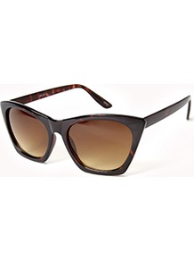 F4792 Square Cat Eye Sunglasses - predominant colour: chocolate brown; occasions: casual, holiday; style: cateye; size: standard; material: plastic/rubber; pattern: tortoiseshell; finish: plain