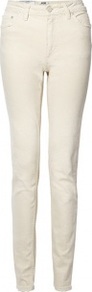 Flex Used Ecru Distressed Skinny Jeans - style: skinny leg; length: standard; pattern: plain; pocket detail: traditional 5 pocket; waist: mid/regular rise; predominant colour: ivory; occasions: casual, evening, holiday; fibres: cotton - stretch; jeans detail: washed/faded; texture group: denim; pattern type: fabric