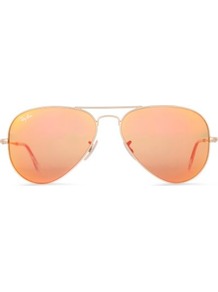 Aviator Sunglasses - secondary colour: coral; predominant colour: nude; occasions: casual, holiday; style: aviator; size: standard; material: chain/metal; pattern: plain; trends: metallics; finish: metallic