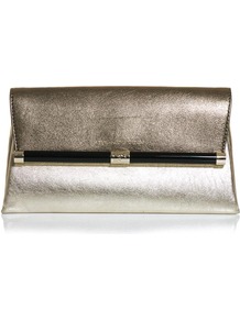 440 Envelope Clutch - predominant colour: gold; occasions: evening, occasion; type of pattern: standard; style: clutch; length: hand carry; size: standard; material: leather; pattern: plain; trends: metallics; finish: metallic