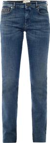 Kibbutz Jeans - style: straight leg; length: standard; pattern: plain; pocket detail: traditional 5 pocket; waist: mid/regular rise; predominant colour: denim; occasions: casual, evening, holiday; fibres: cotton - stretch; jeans detail: whiskering, dark wash; texture group: denim; pattern type: fabric