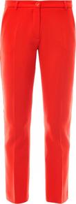 Cileno Trousers - pattern: plain; waist: mid/regular rise; predominant colour: true red; occasions: evening, work, occasion; length: ankle length; fibres: polyester/polyamide - stretch; texture group: crepes; fit: slim leg; pattern type: fabric; style: standard