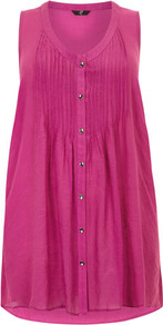 Pink Sleeveless Pintuck Shirt - neckline: v-neck; pattern: plain; sleeve style: sleeveless; length: below the bottom; style: blouse; bust detail: ruching/gathering/draping/layers/pintuck pleats at bust; occasions: casual, holiday; fit: body skimming; sleeve length: sleeveless; pattern type: fabric; texture group: jersey - stretchy/drapey; predominant colour: dusky pink; fibres: viscose/rayon - mix