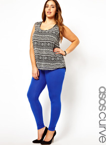 Curve Exclusive Legging In Cobalt - length: standard; pattern: plain; style: leggings; waist detail: elasticated waist; waist: mid/regular rise; predominant colour: royal blue; occasions: casual; fibres: viscose/rayon - stretch; texture group: lycra/elastane mixes; fit: skinny/tight leg; pattern type: fabric
