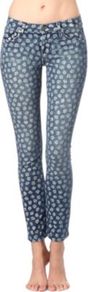 Skyline Ankle Peg Cropped Skinny Mid Rise Jeans - style: skinny leg; length: standard; pattern: polka dot; pocket detail: traditional 5 pocket; waist: mid/regular rise; secondary colour: white; predominant colour: denim; occasions: casual, evening, holiday; fibres: cotton - stretch; texture group: denim; pattern type: fabric; pattern size: standard