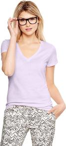 Essential Short Sleeve V Neck T - neckline: v-neck; pattern: plain; style: t-shirt; predominant colour: lilac; occasions: casual; length: standard; fibres: cotton - 100%; fit: body skimming; sleeve length: short sleeve; sleeve style: standard; texture group: cotton feel fabrics