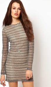 Jumper Dress - style: shift; length: mid thigh; pattern: plain; predominant colour: charcoal; occasions: casual; fit: body skimming; fibres: polyester/polyamide - mix; neckline: crew; sleeve length: long sleeve; sleeve style: standard; texture group: knits/crochet; pattern size: standard