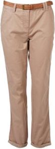 Moda Belted Chinos Sandstone - length: standard; pattern: plain; pocket detail: small back pockets, pockets at the sides; waist detail: belted waist/tie at waist/drawstring; waist: mid/regular rise; predominant colour: camel; occasions: casual, holiday; style: chino; fibres: cotton - 100%; jeans & bottoms detail: turn ups; texture group: cotton feel fabrics; fit: straight leg; pattern type: fabric