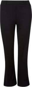 Jersey Trousers Black - length: standard; pattern: plain; waist detail: elasticated waist; waist: mid/regular rise; predominant colour: black; occasions: casual, work; fibres: polyester/polyamide - stretch; fit: bootcut; pattern type: fabric; texture group: jersey - stretchy/drapey; style: standard