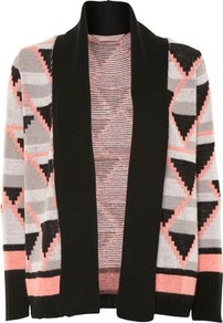 Mono Pop Edge To Edge Cardigan - neckline: shawl; length: below the bottom; style: open front; occasions: casual; fibres: acrylic - 100%; fit: loose; predominant colour: multicoloured; sleeve length: long sleeve; sleeve style: standard; texture group: knits/crochet; pattern type: knitted - other; pattern size: standard; pattern: patterned/print