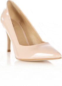Paddy Pointed Court, Pink - predominant colour: blush; occasions: evening, work, occasion; material: faux leather; heel height: high; heel: stiletto; toe: pointed toe; style: courts; finish: patent; pattern: plain