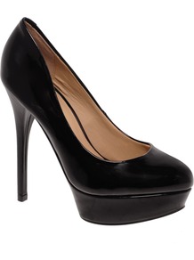 Fronime Platform Court Shoes - predominant colour: black; occasions: evening, work, occasion; material: faux leather; heel: platform; toe: round toe; style: courts; finish: plain; pattern: plain; heel height: very high