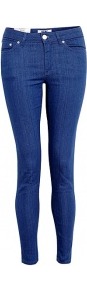 Soul Sling Skinny Jeans - style: skinny leg; pattern: plain; waist: low rise; pocket detail: traditional 5 pocket; predominant colour: royal blue; occasions: casual; length: ankle length; fibres: cotton - stretch; texture group: denim; pattern type: fabric