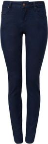 30in Navy Supersoft Skinny Jeans - style: skinny leg; length: standard; pattern: plain; pocket detail: traditional 5 pocket; waist: mid/regular rise; predominant colour: navy; occasions: casual; fibres: cotton - stretch; jeans detail: dark wash; texture group: denim; pattern type: fabric