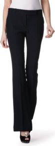 Boot Leg Trousers - pattern: plain; length: extra long; waist: mid/regular rise; predominant colour: black; occasions: evening, work, occasion; texture group: crepes; fit: bootcut; pattern type: fabric; style: standard; fibres: viscose/rayon - mix