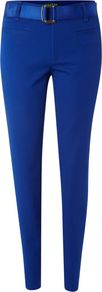 Women's Straight Ankle Grazer Trousers, Blue - pattern: plain; waist detail: belted waist/tie at waist/drawstring; waist: mid/regular rise; predominant colour: royal blue; occasions: casual, evening, work; length: ankle length; fibres: cotton - stretch; fit: skinny/tight leg; pattern type: fabric; texture group: woven light midweight; style: standard