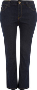 Indigo Straight Leg Jeans - style: straight leg; length: standard; pattern: plain; pocket detail: traditional 5 pocket; waist: mid/regular rise; predominant colour: indigo; occasions: casual; fibres: cotton - mix; texture group: denim; pattern type: fabric
