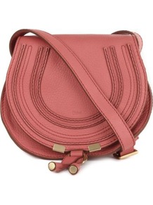 Marcie Mini Satchel - occasions: casual; style: saddle; length: across body/long; size: small; material: leather; pattern: plain; finish: plain; predominant colour: dusky pink