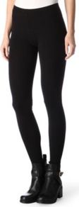 Stretch Cotton Blend Leggings - length: standard; pattern: plain; style: leggings; waist detail: elasticated waist; waist: mid/regular rise; predominant colour: black; occasions: casual, evening; fibres: cotton - stretch; texture group: jersey - clingy; fit: skinny/tight leg; pattern type: fabric