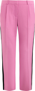 Naples Trousers - length: standard; pattern: plain; waist: mid/regular rise; predominant colour: pink; secondary colour: black; occasions: casual, work; fibres: viscose/rayon - 100%; fit: straight leg; texture group: other - light to midweight; style: standard